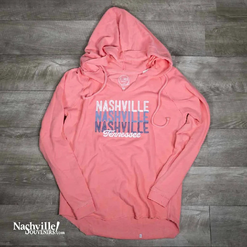 Women's "NASHVILLE NASHVILLE NASHVILLE" Hoodie Hoodie Crop Top Short Trendy
