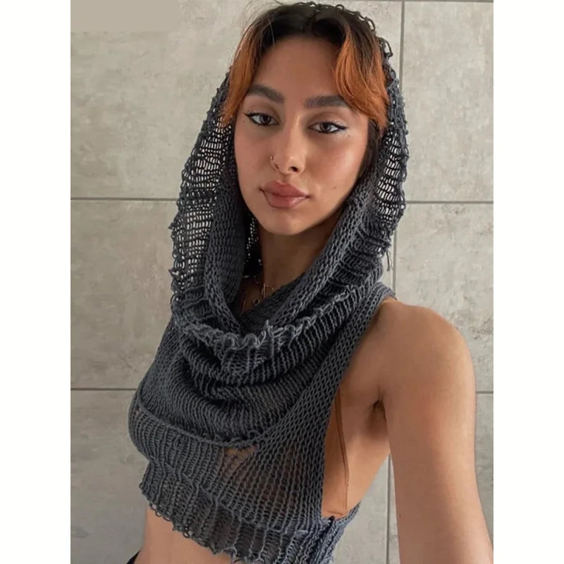 Women's Sexy Navel Hollow Out Stretch Skinny Hooded Sleeveless Tank Top Hoodie with Button Classic Timeless Women's Sexy Navel Hollow Out Stretch Skinny Hooded Sleeveless Tank Top Hoodie with Button Classic Timeless