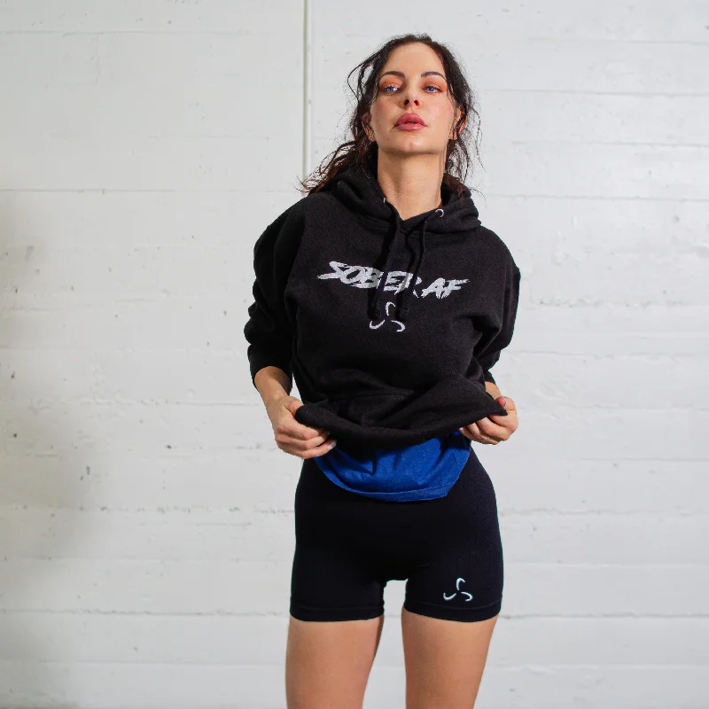 Women's Hoodies - Sober AF Hoodie with Pocket Utility Practical