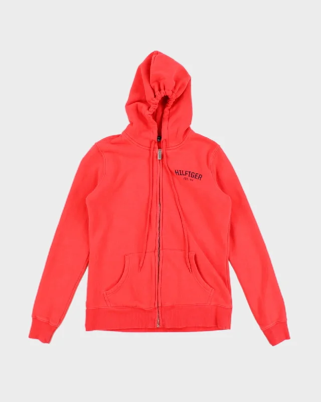 Y2K 00s Tommy Hilfiger Zip Up Hoodie - XXS Hoodie with Drawstring Waist Adjustable Fitted