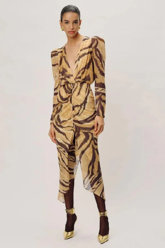 Astrid Dress | Tiger Printed