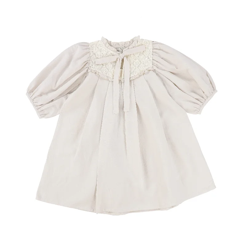 BEBE ORGANIC ANTIQUE WHITE 3/4 SLEEVE MILIJA DRESS