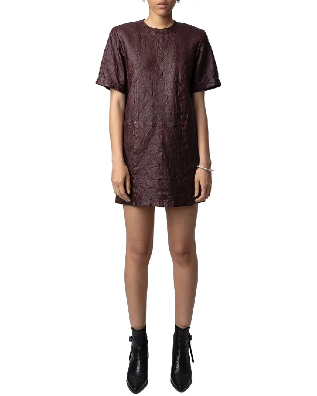 Zadig & Voltaire Riddy Cuir Froisse Leather Dress
