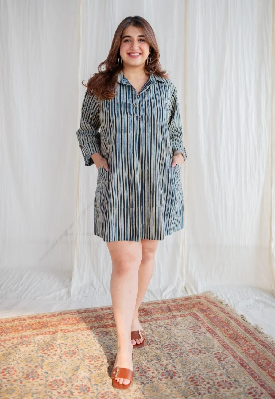 Ishrat Ajrakh Cotton Hand Embroidered Dress