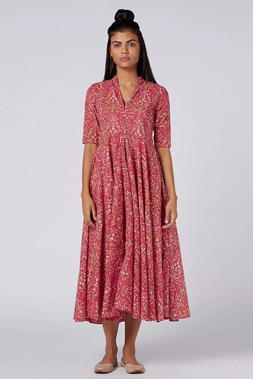 Okhai 'Cosmos' Hand Block Print Cotton Dress