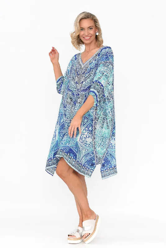 Egyptian Blue Silk Dress