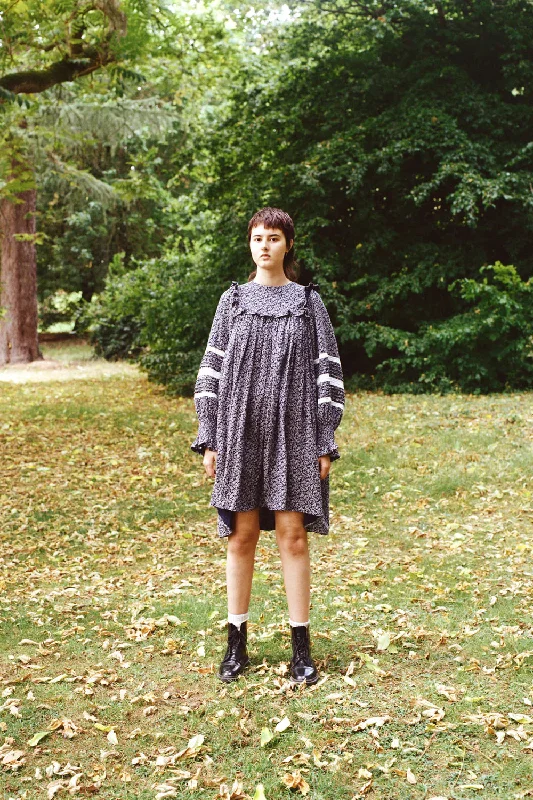 Fleur Dress | Navy Ditsy