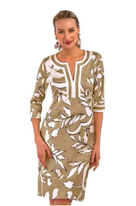 Gretchen Scott Jersey Split Neck Dress