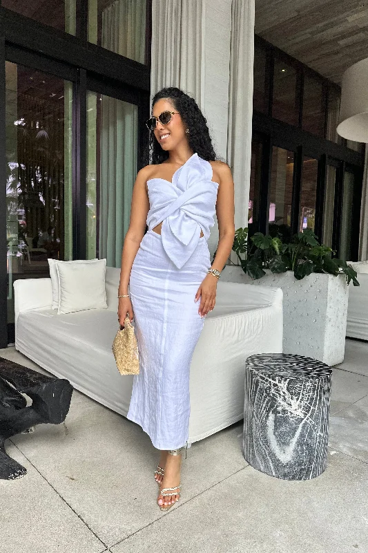 JBQ THE LABEL CARMEN DRESS IN WHITE