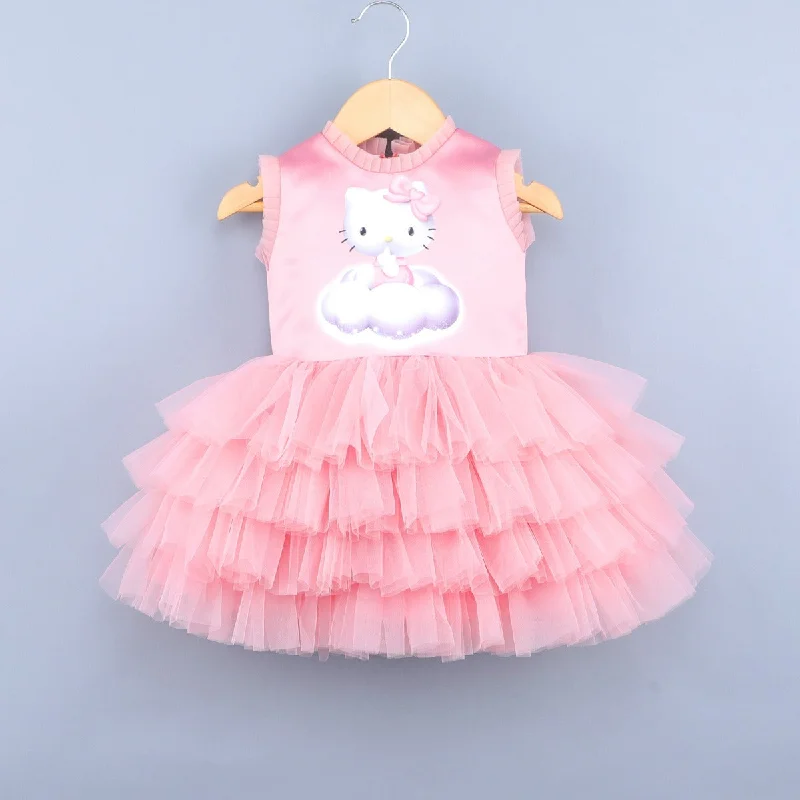 Pre-Order: Kitty On Clouds Pink Dress