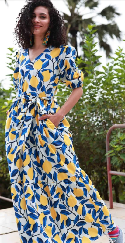 Maude Vivante Lemon Print Dress