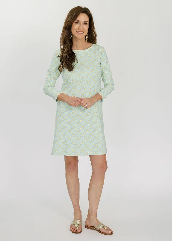 Marina Full Sleeve Dress - Bamboo Circles w/Shells