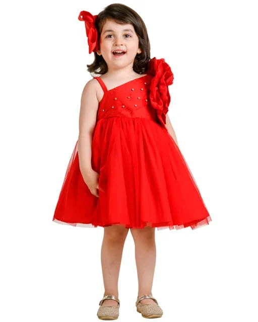Red Flower Sleeve Dress