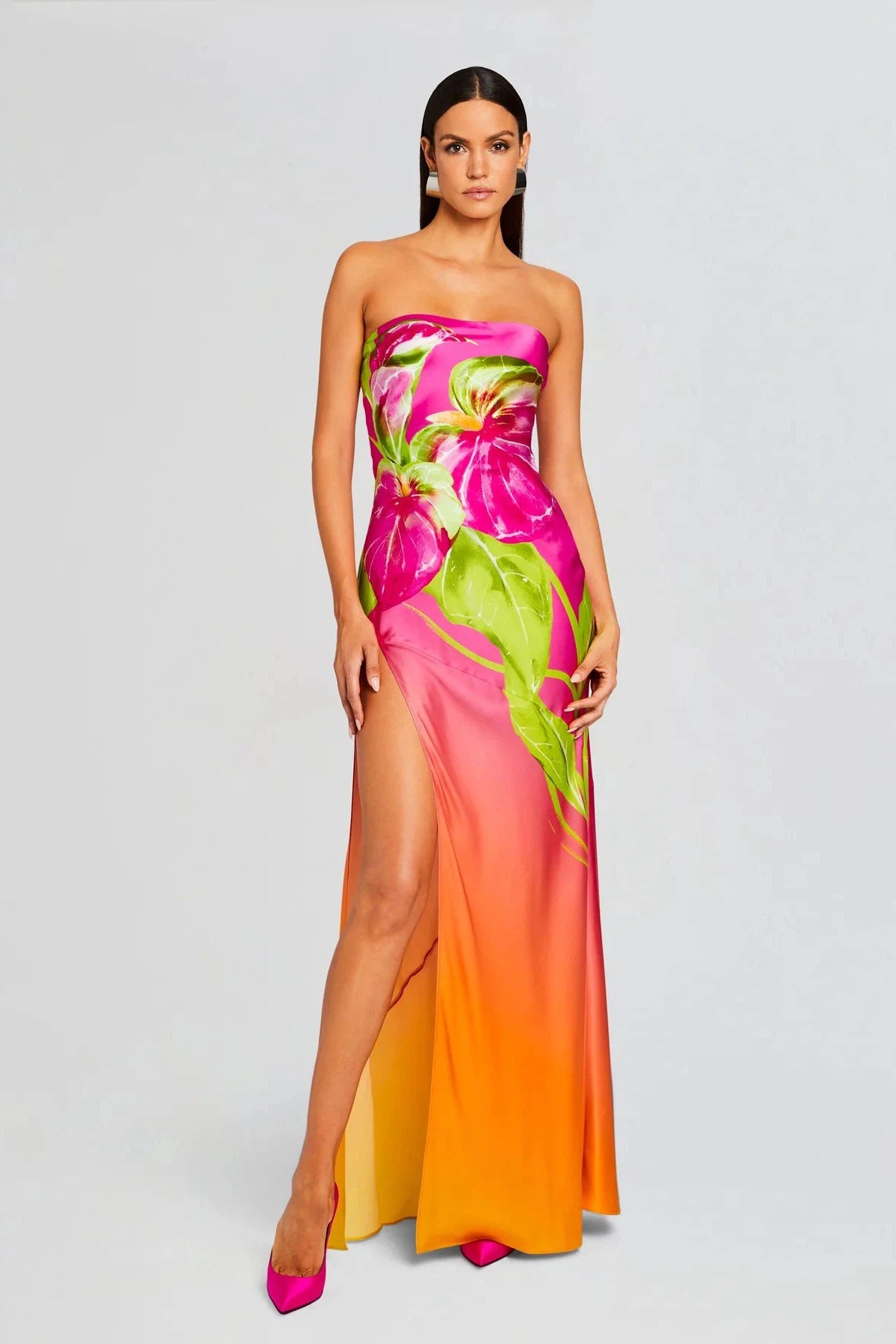RETROFETE AIYANNA DRESS IN OMBRE ANTHURIUM