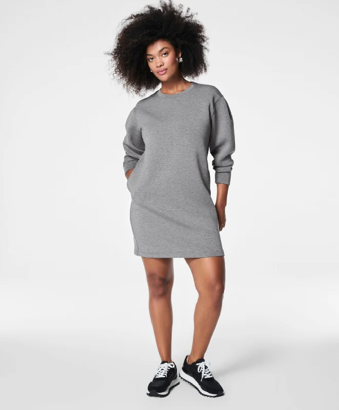 Spanx: AirEssentials Crew Neck Dress in Mid Grey Heather