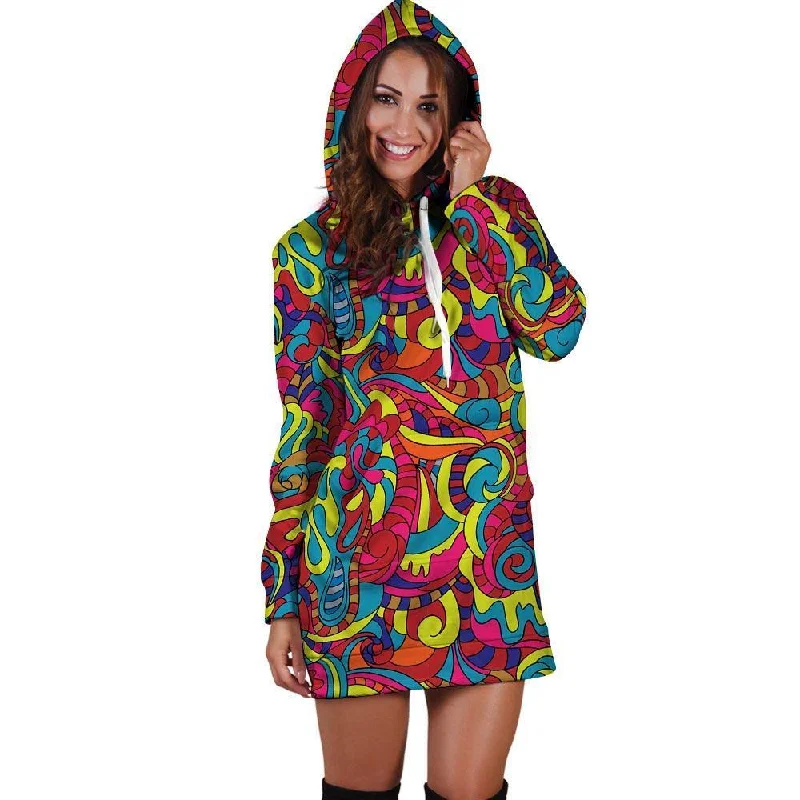 Stained Glass Psychedelic Trippy Hoodie Dress
