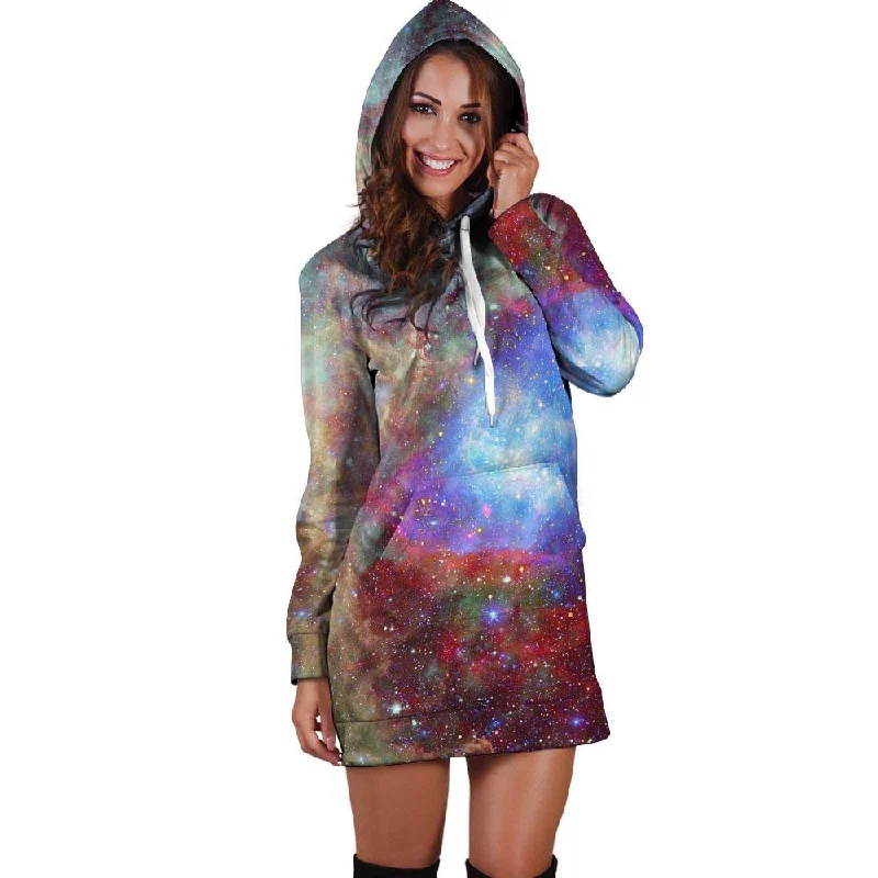 Star Nebula Galaxy Space Hoodie Dress