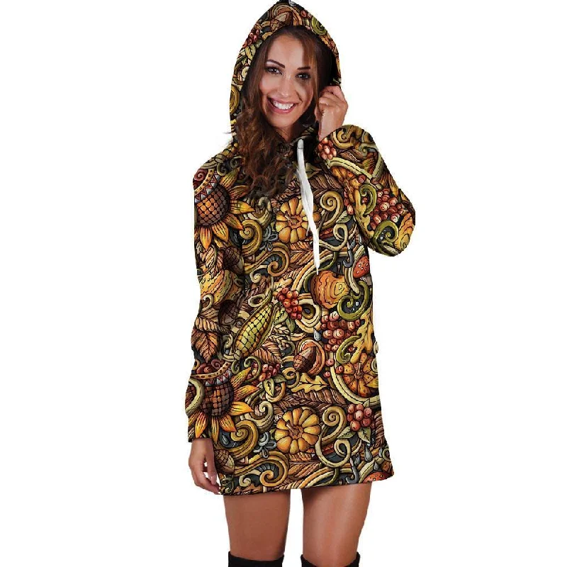 Sunflower Psychedelic Hoodie Dress
