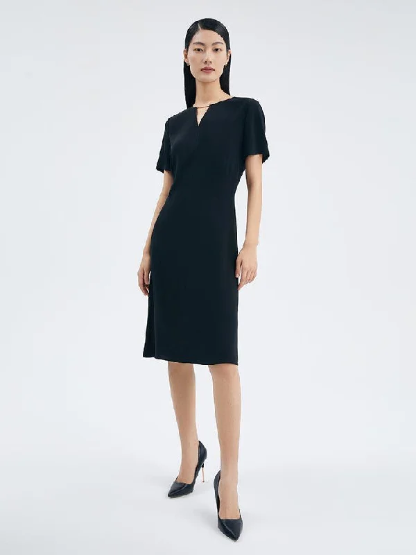 Triacetate Chain Slim Dress