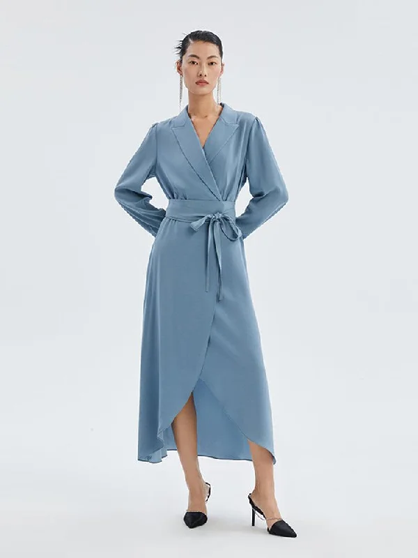 Triacetate Notched Lapel Blazer Dress