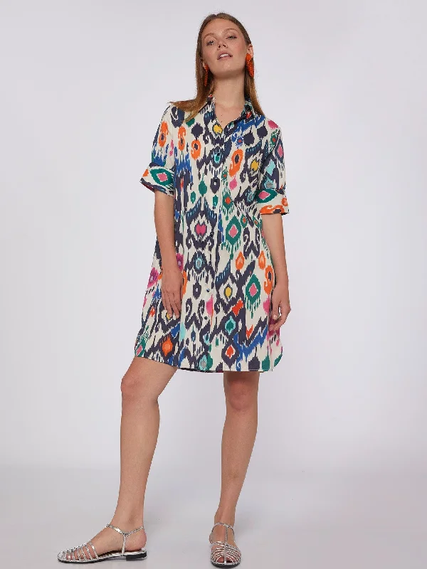 VILAGALLO MULTI COLOR IKAT DRESS