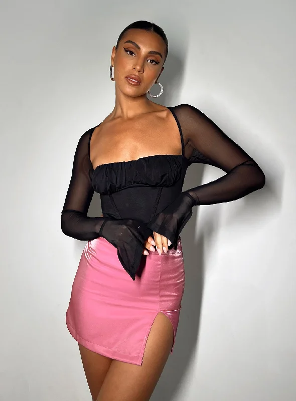 Ayres Mini Skirt Pink elastic waist skirt