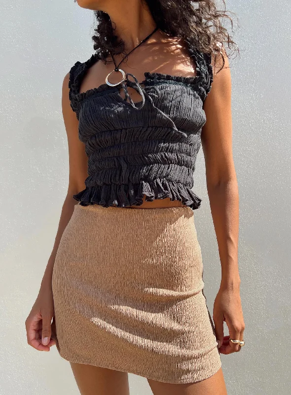 Buddy Mini Skirt Beige chiffon skirt airy