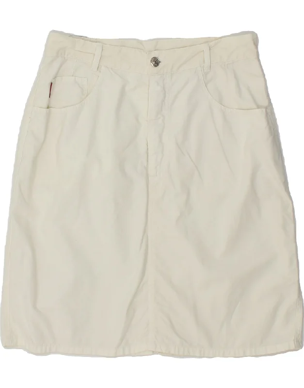 CARRERA Womens A-Line Skirt W28 Medium  White leather skirt bold