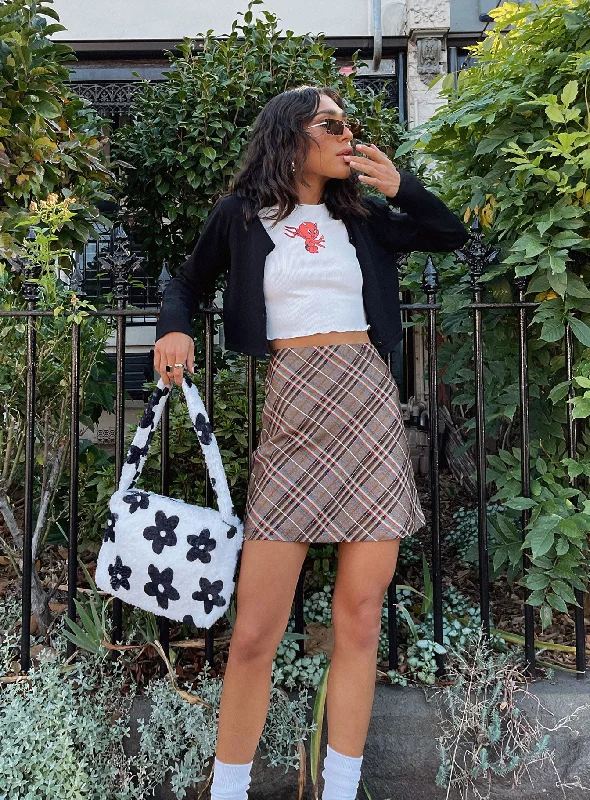 Darwin Mini Skirt Brown Multi breathable skirt fabric