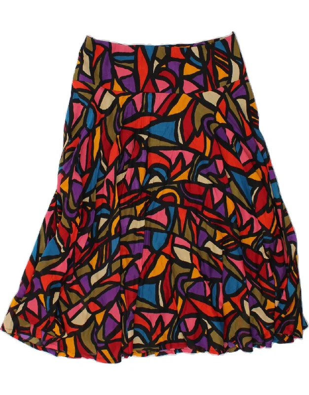 FRENCH CONNECTION Womens A-Line Skirt UK 14 Large W32 Multicoloured Cotton velvet skirt rich