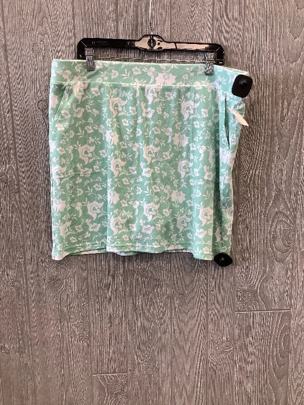 Green Skort Croft And Barrow, Size Xl belted skirt waist
