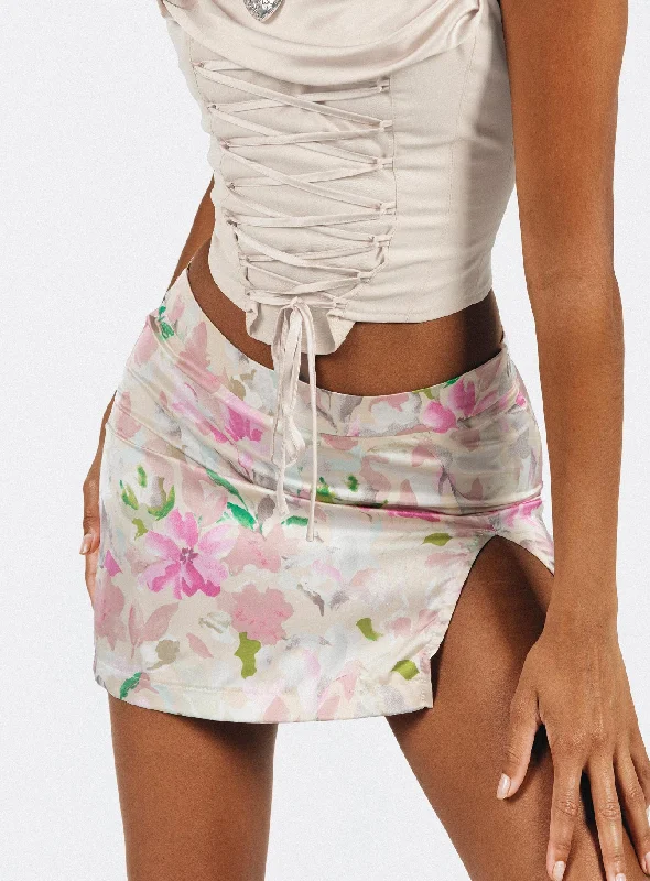 Kathrine Mini Skirt Floral midi skirt versatile