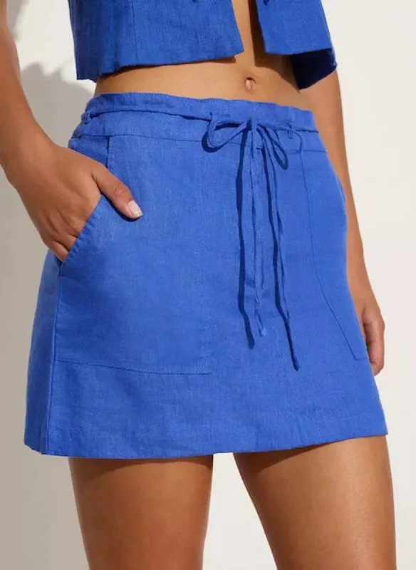 Laurelei Mini Skirt Sicilian Blue low waist skirt