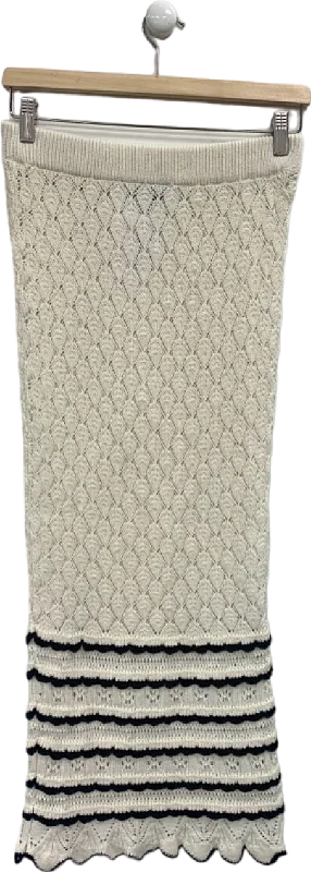 Lipsy White Knitted Midi Skirt UK 8 modal blend skirt