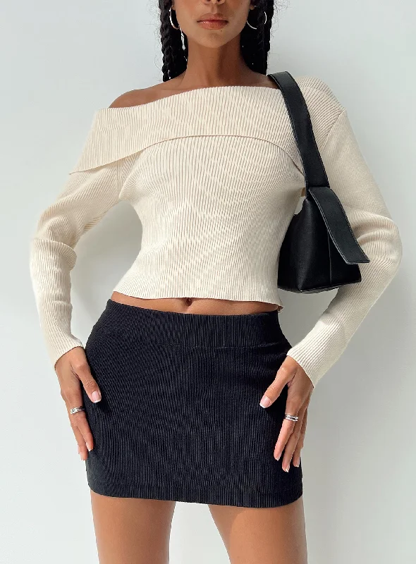Lorentz Mini Skirt Black cashmere skirt soft