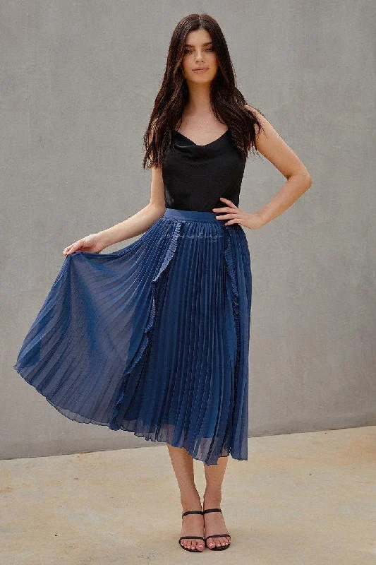 Maia Skirt - Steel Blue lightweight skirt design
