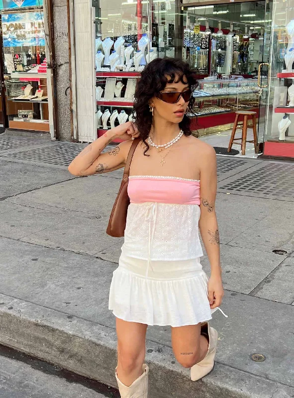 Mid Morning Mini Skirt Ivory leather skirt durable