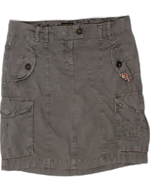 NAPAPIJRI Womens Cargo Skirt IT 40 Small W30 Grey Cotton cashmere skirt fine