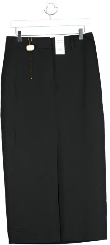 New Look Black Formal Split Front Skirt UK 12 high waist skirt