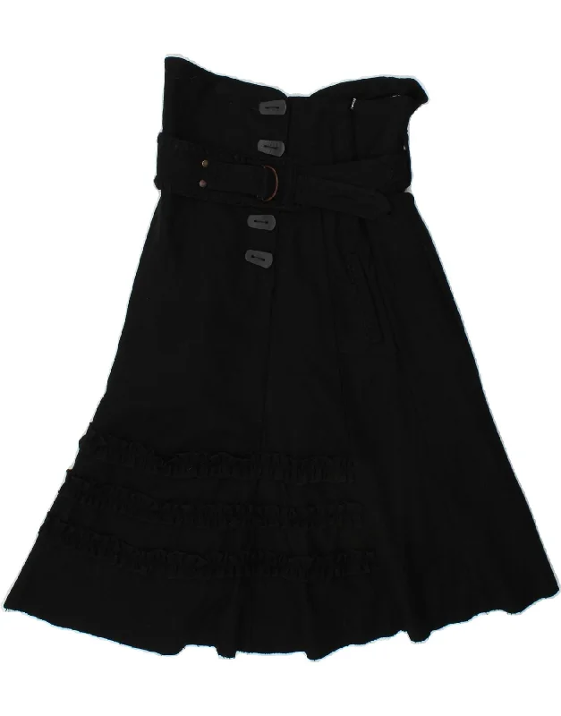 OBJECT Womens A-Line Skirt IT 38 XS W25 Black velvet skirt luxurious