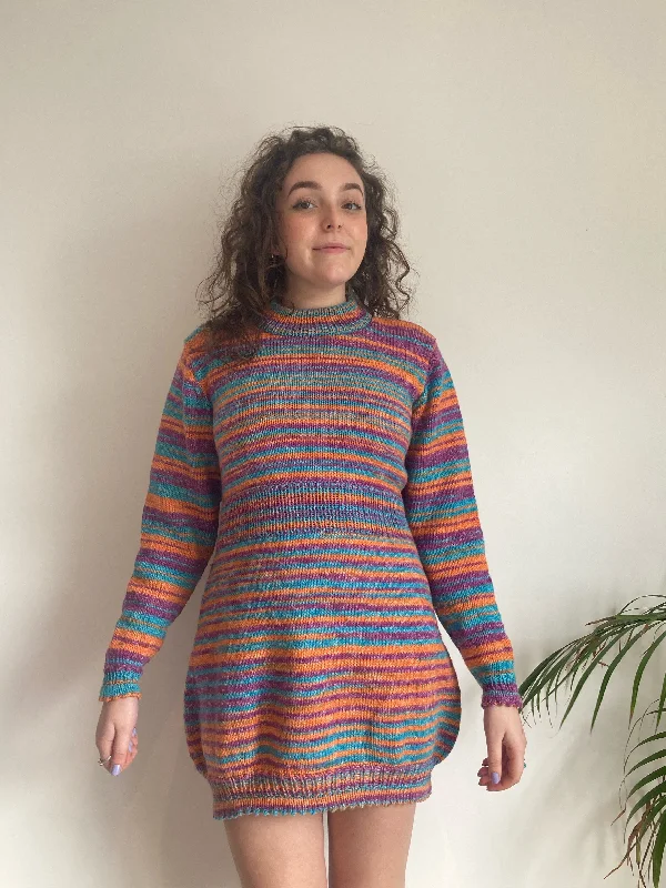 Puff Skirt Knit Dress (S-M) silk skirt elegant