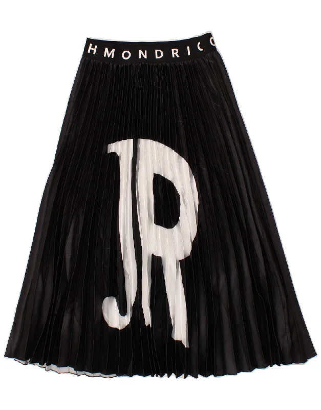 RICHMOND Womens Graphic Pleated Skirt W26 Small Black wool skirt sturdy