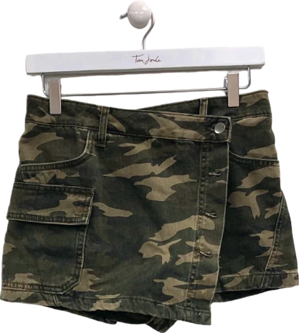 River Island Camouflage Mini Skirt UK 6 denim skirt classic