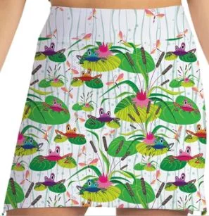 Skort Obsession Prince Charming Frog Print 17" Skort wool skirt warm