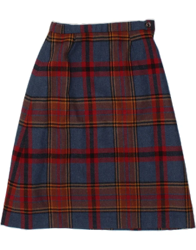 VINTAGE Womens A-Line Skirt Small W26  Red Plaid corduroy skirt cozy