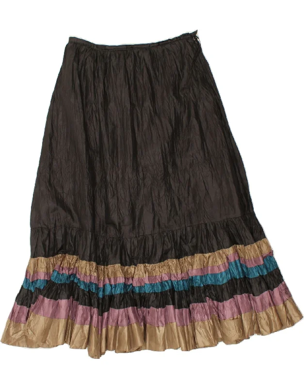 VINTAGE Womens Gypsy Skirt Medium W30  Black Colourblock Polyester chiffon skirt floaty