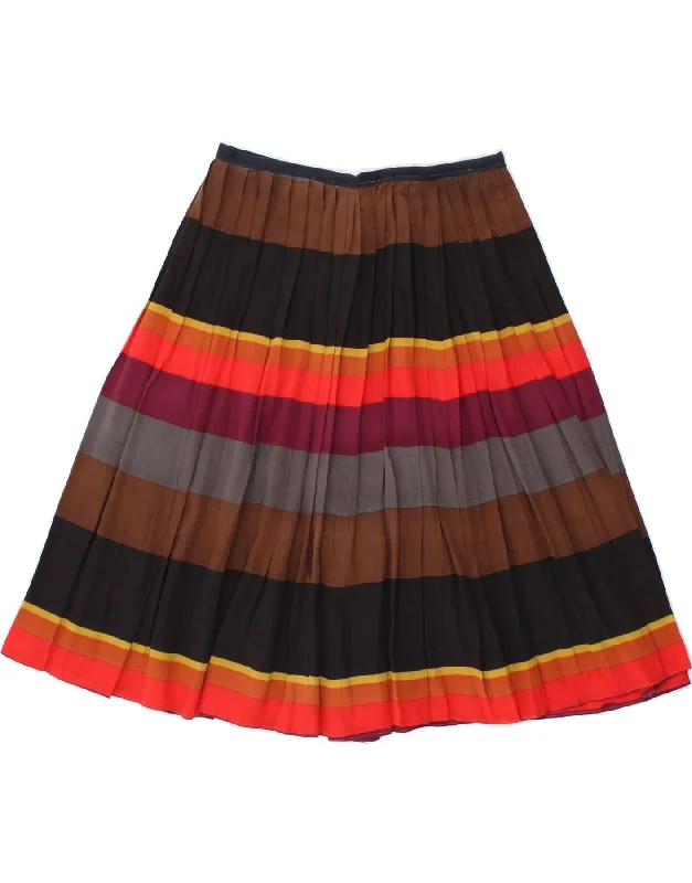 VINTAGE Womens Knife Pleated Skirt W26 Small  Multicoloured Striped pleated skirt texture