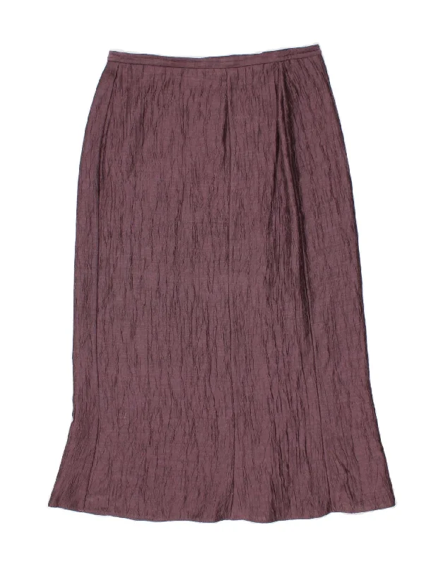 VINTAGE Womens Trumpet Skirt UK 16 Large W34 Purple Polyester chiffon skirt airy