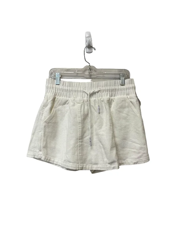 White Skort Pink Lily, Size L pleated skirt texture